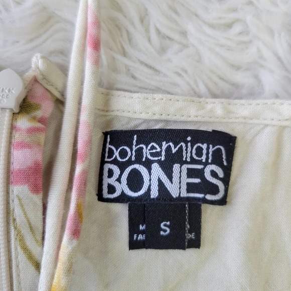 Bohemian Bones cheeky Floral Open Back Mini Dress small - Picture 6 of 8